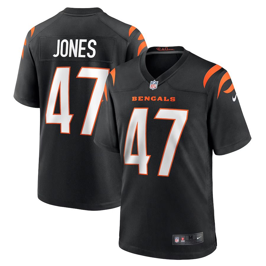 Men Cincinnati Bengals 47 Keandre Jones Nike Black Game NFL Jersey
